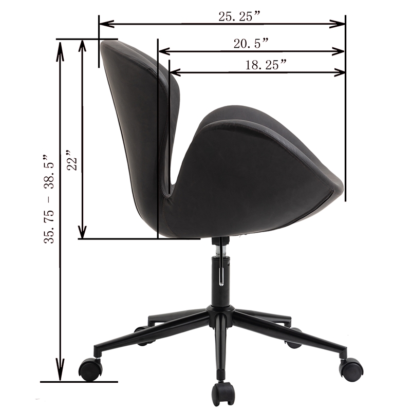 OS Home and Office Model AW801 Brown Faux Leather Home Office Chair