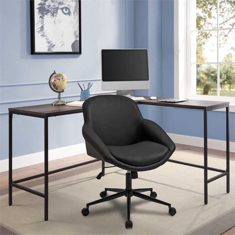 OS Home and Office Model AW803  Brown Faux Leather Home Office Chair