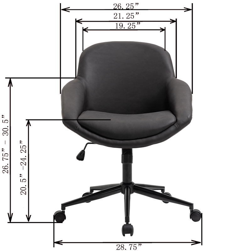 OS Home and Office Model AW803  Brown Faux Leather Home Office Chair