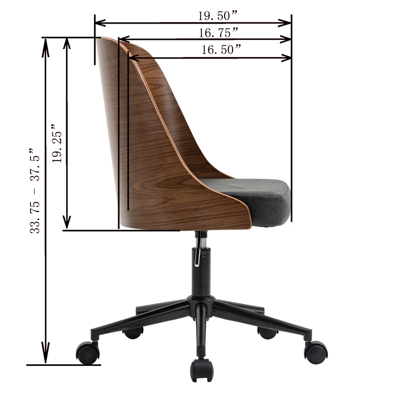 OS Home and Office Model AW804 Black and Brown Faux Leather Home Office Chair