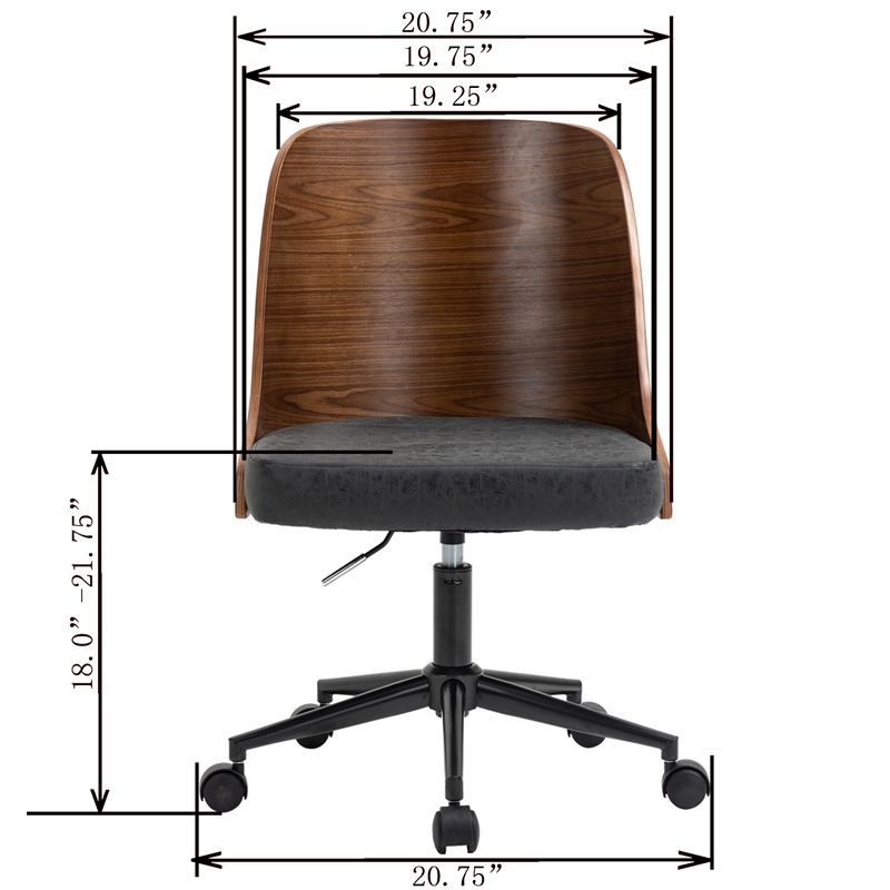 OS Home and Office Model AW804 Black and Brown Faux Leather Home Office Chair