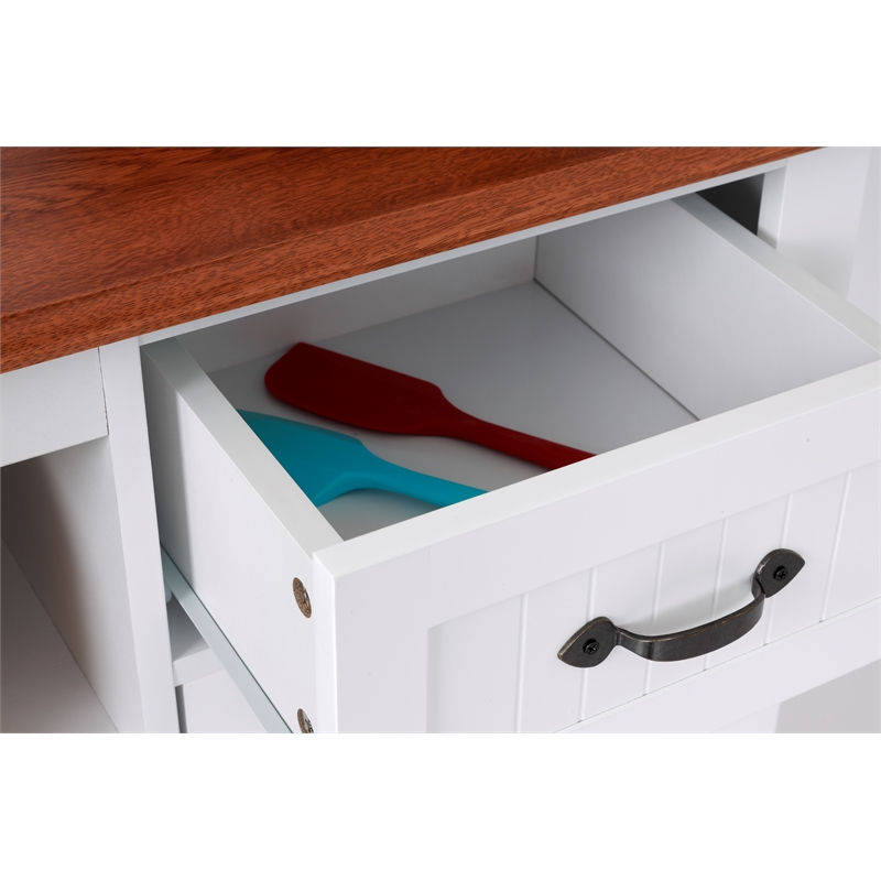 OS Home & Office Furniture 25305 White Countryside Buffet w/ 2 Drawers & 2 Doors