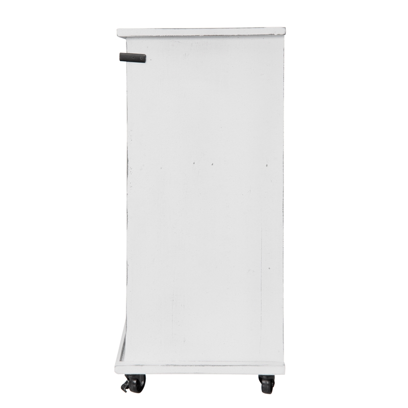 OS Home and Office 477001 Farm House White Weathered Sliding Barn Door Cabinet