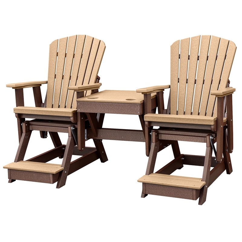 OS Home and Office 516CTB-K Double Balcony Height Glider with Center Table