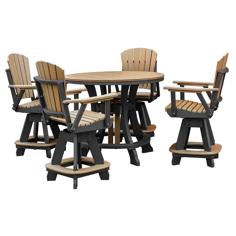 OS Home and Office CR130CBK-K Five Piece Round Counter Height Dining Set