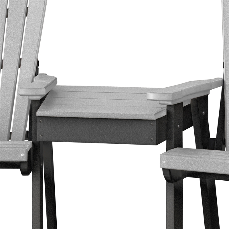 OS Home and Office 514LGB-K Counter Height Settee in Light Grey/Black Base