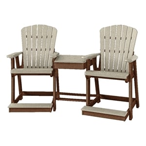 OS Home and Office 514WWTB-K Counter Height Settee in Weatherwood/Tudor Base