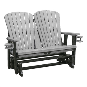 OS Home and Office 420LGB Dual Fan Back Glider in Light Grey with a Black Base