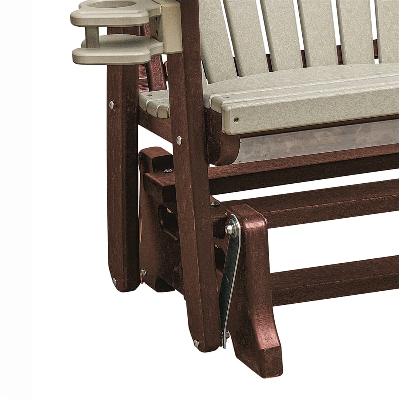 OS Home and Office 420WWTB Dual Fan Back Glider in Weatherwood/Tudor Brown Base
