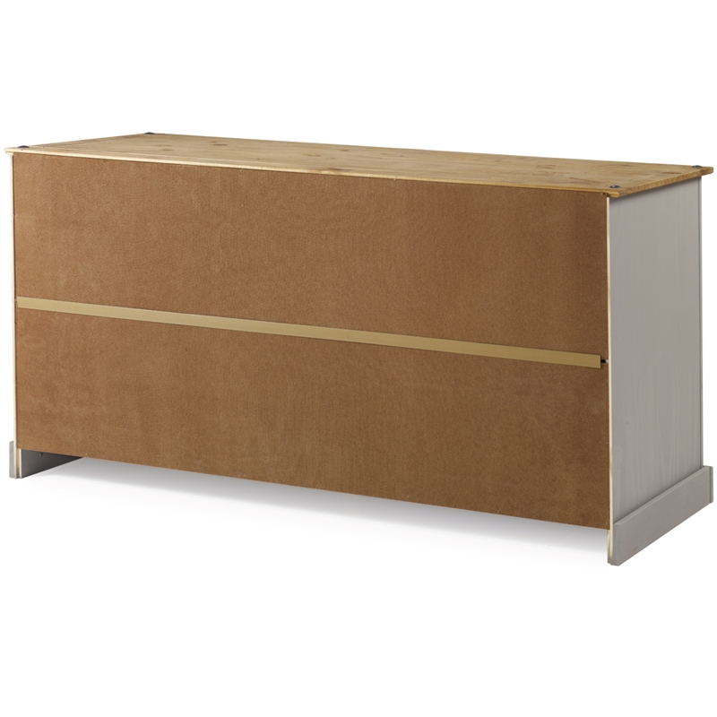 OS Home and Office Furniture Cottage Series Wood Buffet Sideboard in Corona Gray