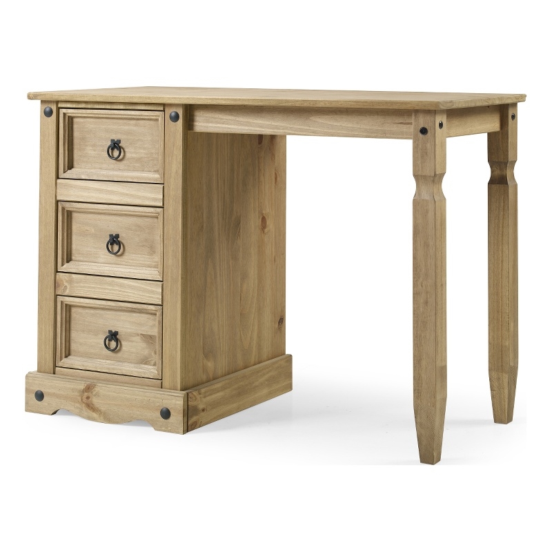 OS Home and Office Furniture Cottage Series Wood Vanity/Desk in Corona Brown
