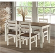 OS Home and Office Furniture Cottage Series Dining Table in Distressed White
