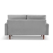 69 Inch Wide Upholstered Two Cushion Sofa with Square Arms in Grey Velvet