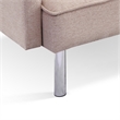 Tufted Futon Convertible Sofa Sleeper with Two Throw Pillows in Beige Velvet