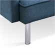 Tufted Futon Convertible Sofa Sleeper with Two Throw Pillows in Blue Velvet