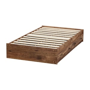 OS Home and Office Furniture Twin Sized Mountain Oak Mates Bed with Two Drawers