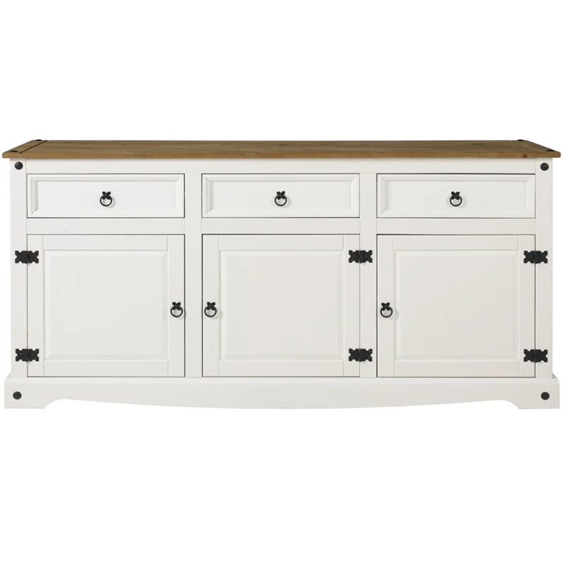 OS Home and Office Furniture Cottage Series Wood Buffet Sideboard in White