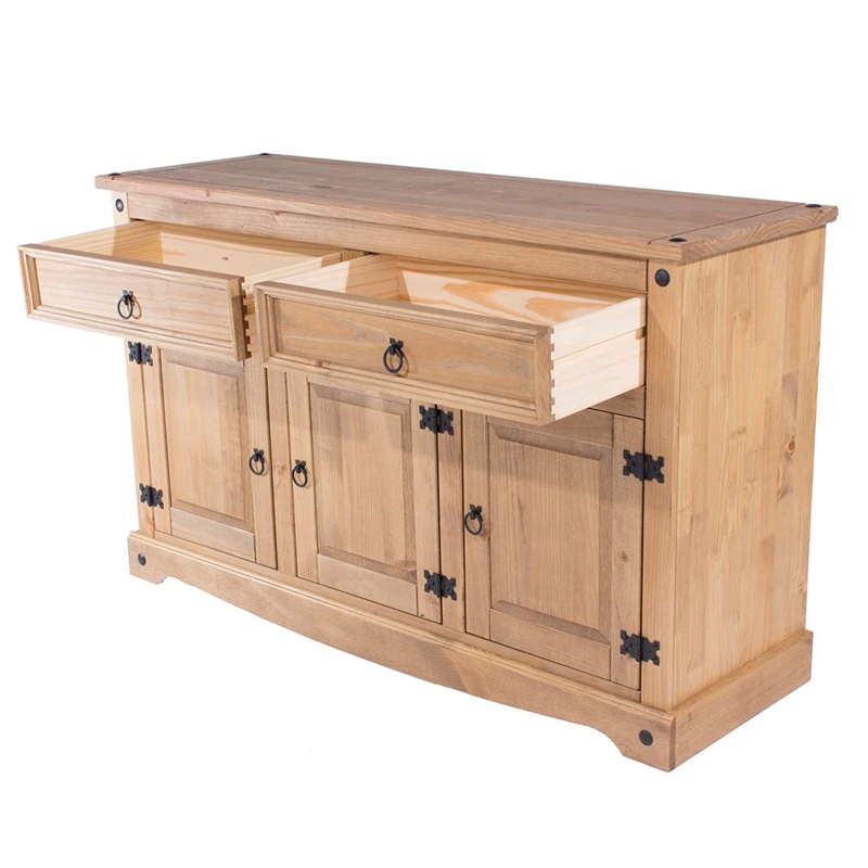 OS Home and Office Furniture Cottage Series Wood Buffet Sideboard in Brown
