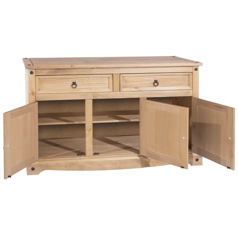 OS Home and Office Furniture Cottage Series Wood Buffet Sideboard in Brown