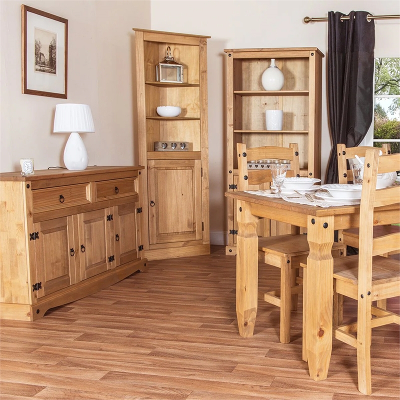 OS Home and Office Furniture Cottage Series Wood Buffet Sideboard in Brown