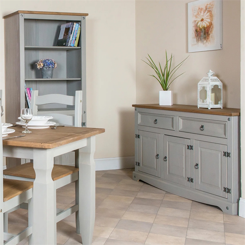 OS Home and Office Furniture Cottage Series Wood Buffet Sideboard in White
