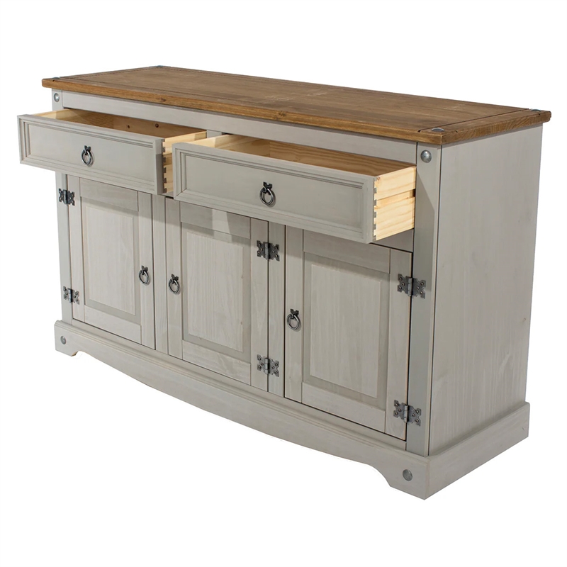 OS Home and Office Furniture Cottage Series Wood Buffet Sideboard in White