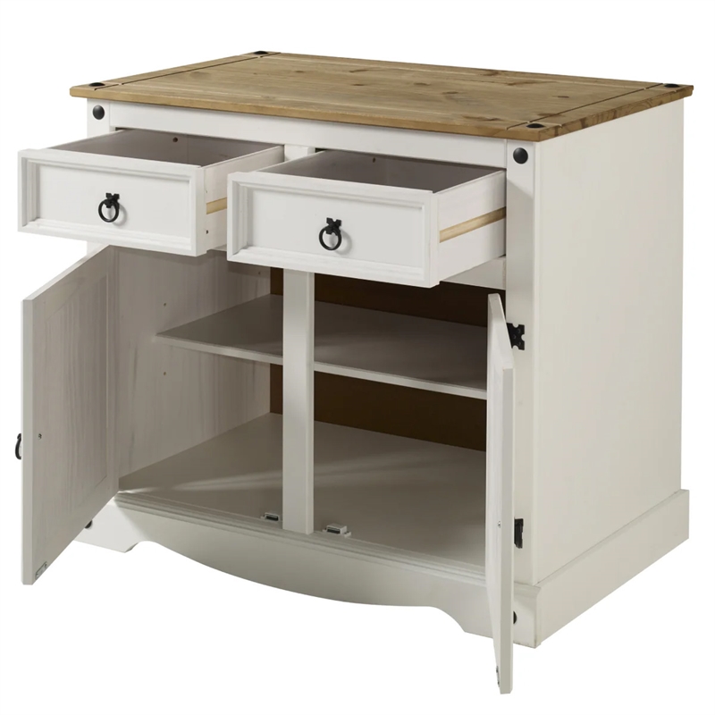 OS Home and Office Furniture Cottage Series Wood Buffet Sideboard in White