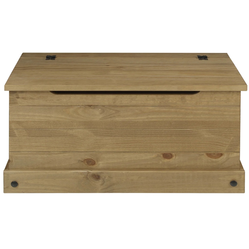 OS Home and Office Furniture Cottage Series Wood Storage Trunk in Brown