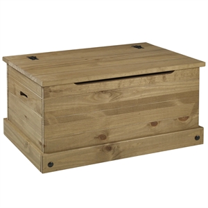OS Home and Office Furniture Cottage Series Wood Storage Trunk in Brown