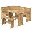 OS Home and Office Furniture Solid Pine Corner Dining Booth in Brown