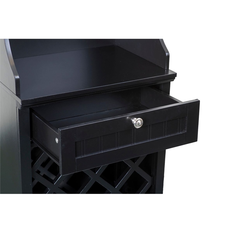 OS Home and Office Wine Cabinet in Black
