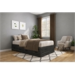 OSHOME Twin Size Black Mates Bed with Two Storage Drawers