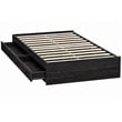 OSHOME Twin Size Black Mates Bed with Two Storage Drawers