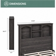 OSHOME Twin Size Black Storage Bookcase Headboard with Shelves