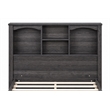 OSHOME Twin Size Black Storage Bookcase Headboard with Shelves