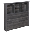 OSHOME Twin Size Black Storage Bookcase Headboard with Shelves