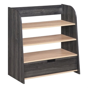 OSHOME Black Modular Storage Bookshelf with Drawer