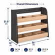 OSHOME Black 3-Tier Modular Cubby Storage Shelf