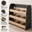OSHOME Black 3-Tier Modular Cubby Storage Shelf