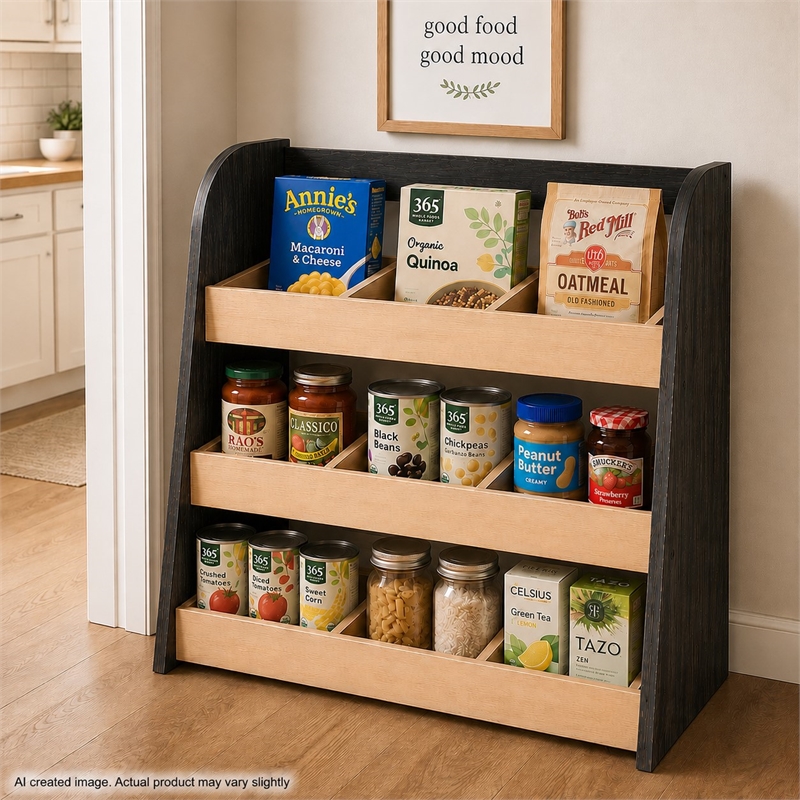 OSHOME Black 3-Tier Modular Cubby Storage Shelf