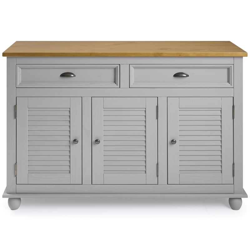 Solid Pine Farmhouse Buffet/Sideboard Cabinet in Corona Gray and Brown