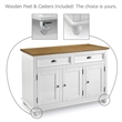 Solid Pine Farmhouse Buffet/Sideboard Cabinet in Distressed White and Brown