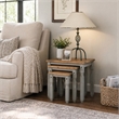 Solid Pine 3-Piece Farmhouse Nesting Side Table Set in Corona Gray