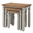 Solid Pine 3-Piece Farmhouse Nesting Side Table Set in Corona Gray