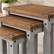 Solid Pine 3-Piece Farmhouse Nesting Side Table Set in Corona Gray