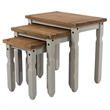 Solid Pine 3-Piece Farmhouse Nesting Side Table Set in Corona Gray