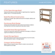 Solid Pine Farmhouse 3-Tier Bookcase Shelf in Corona Gray & Brown