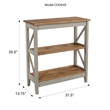 Solid Pine Farmhouse 3-Tier Bookcase Shelf in Corona Gray & Brown