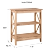 Solid Pine Farmhouse 3-Tier Bookcase Shelf in Corona Brown
