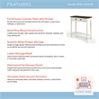 Solid Pine Farmhouse Console Table with Drawer in Harvest White and Brown